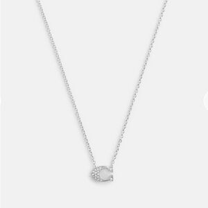 Coach Silver Necklace with Crystal Pendant